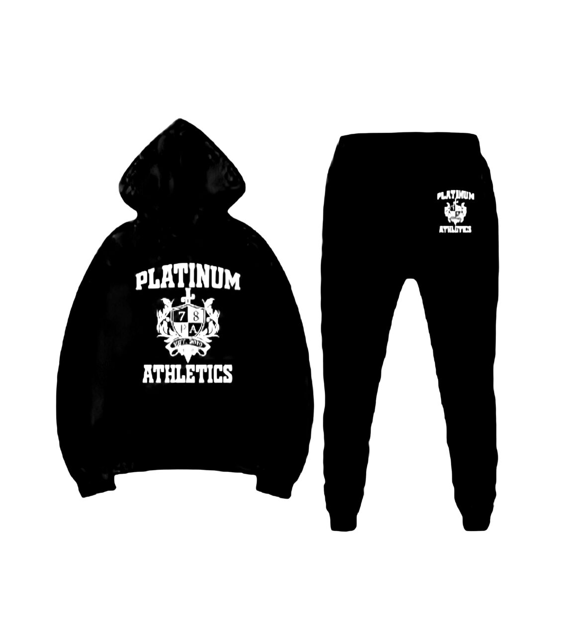Black Platinum College Jogger Set With Sophomore Logo