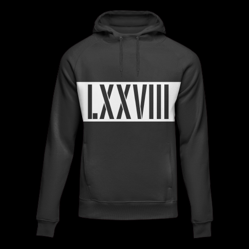 Black Platinum Hoodie With White Chest Stripe And Signature Mark Lxxviii