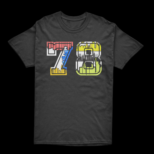 Black Platinum T-Shirt With Ny Landscape 78 Mark