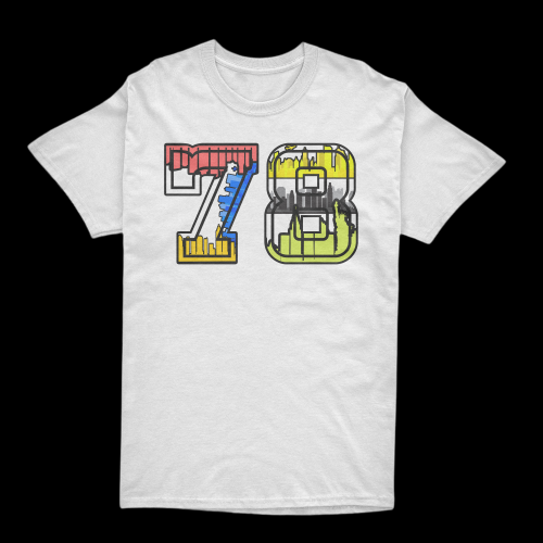 White Platinum T-Shirt With Ny Landscape 78 Mark