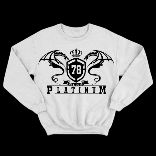 White Platinum Sweat Shirt With Dragon Crest