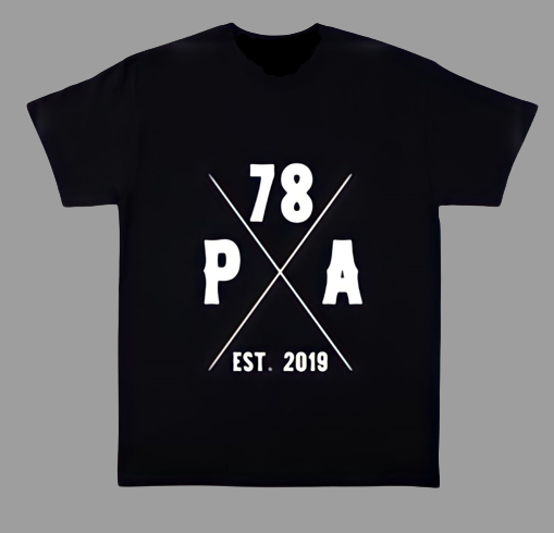 Black Platinum T-Shirt With Pa-78 Cross Logo