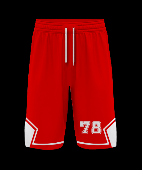 Red Platinum Mesh Shorts With 78 Mark