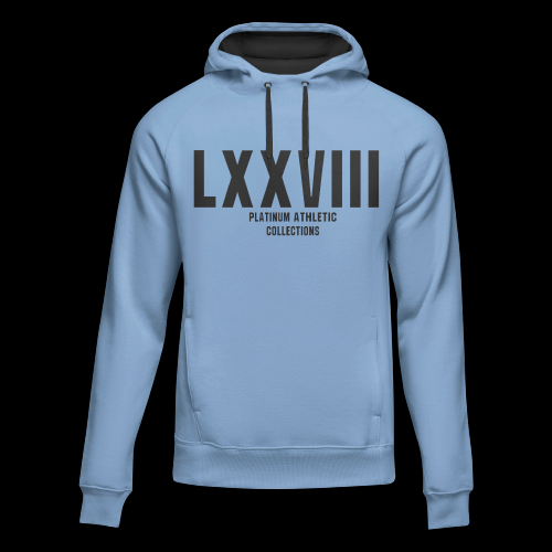 Blue Platinum Hoodie With Signature Mark Lxxviii And Black Rim