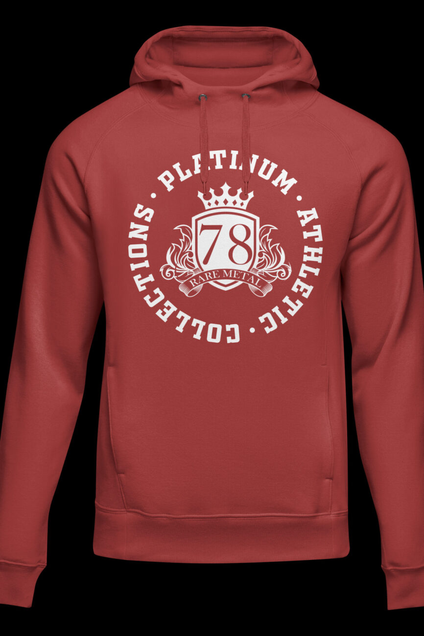 Red Platinum College Hoodie With Freshman Logo