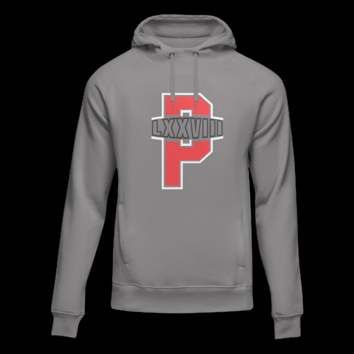 Grey Platinum Hoodie With Red Cut Through P-Lxxviii Mark