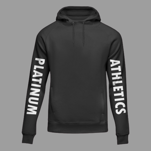 Black Platinum Hoodie With Sleeve Text