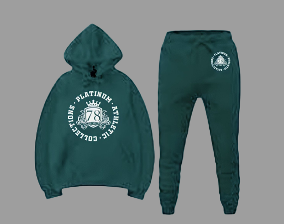 Green Platinum College Jogger Set With Freshman Logo