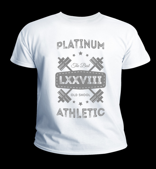 White Platinum T-Shirt With Lxxviii Double Dumbell Sign