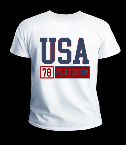 White Platinum T-Shirt With Usa-P78 Mark