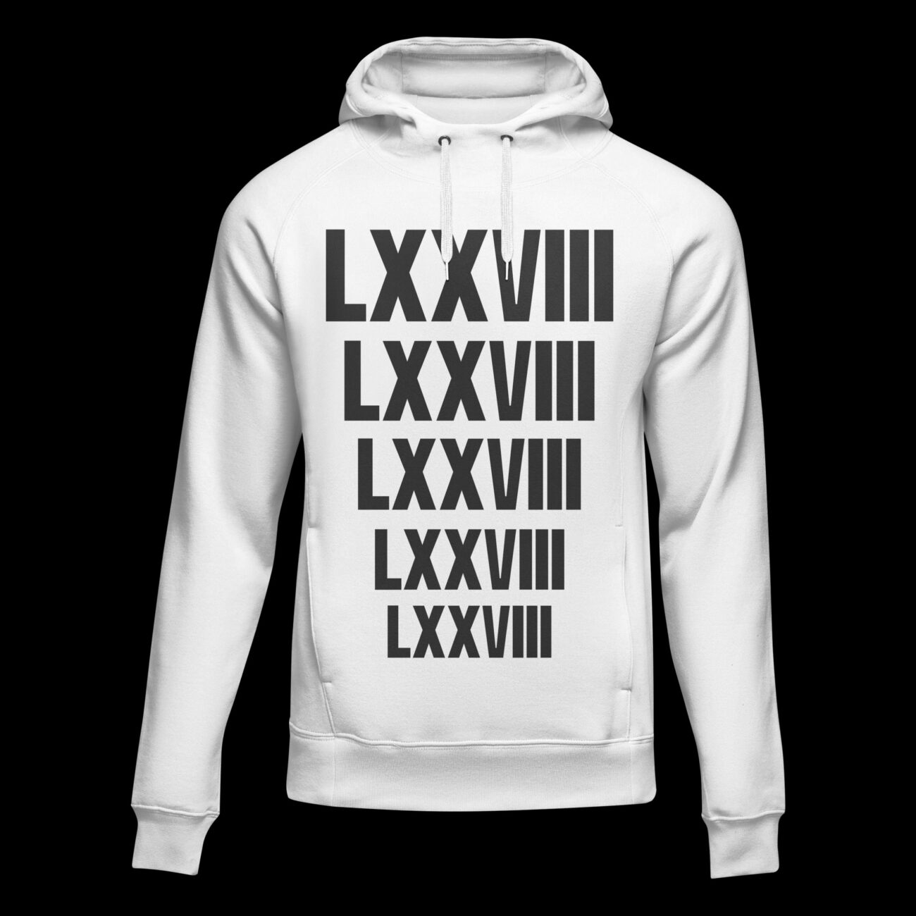 White Platinum Hoodie With Descending Black Repeat Lxxviii Mark
