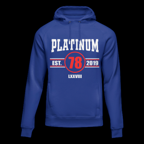 Blue Platinum Hoodie With 78-Lxxviii Mark Design